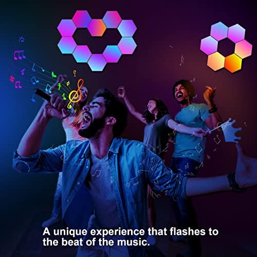 Kangtaixin Hexagon LED Lights – 12 Pack RGB Smart Music Sync Wall Panels