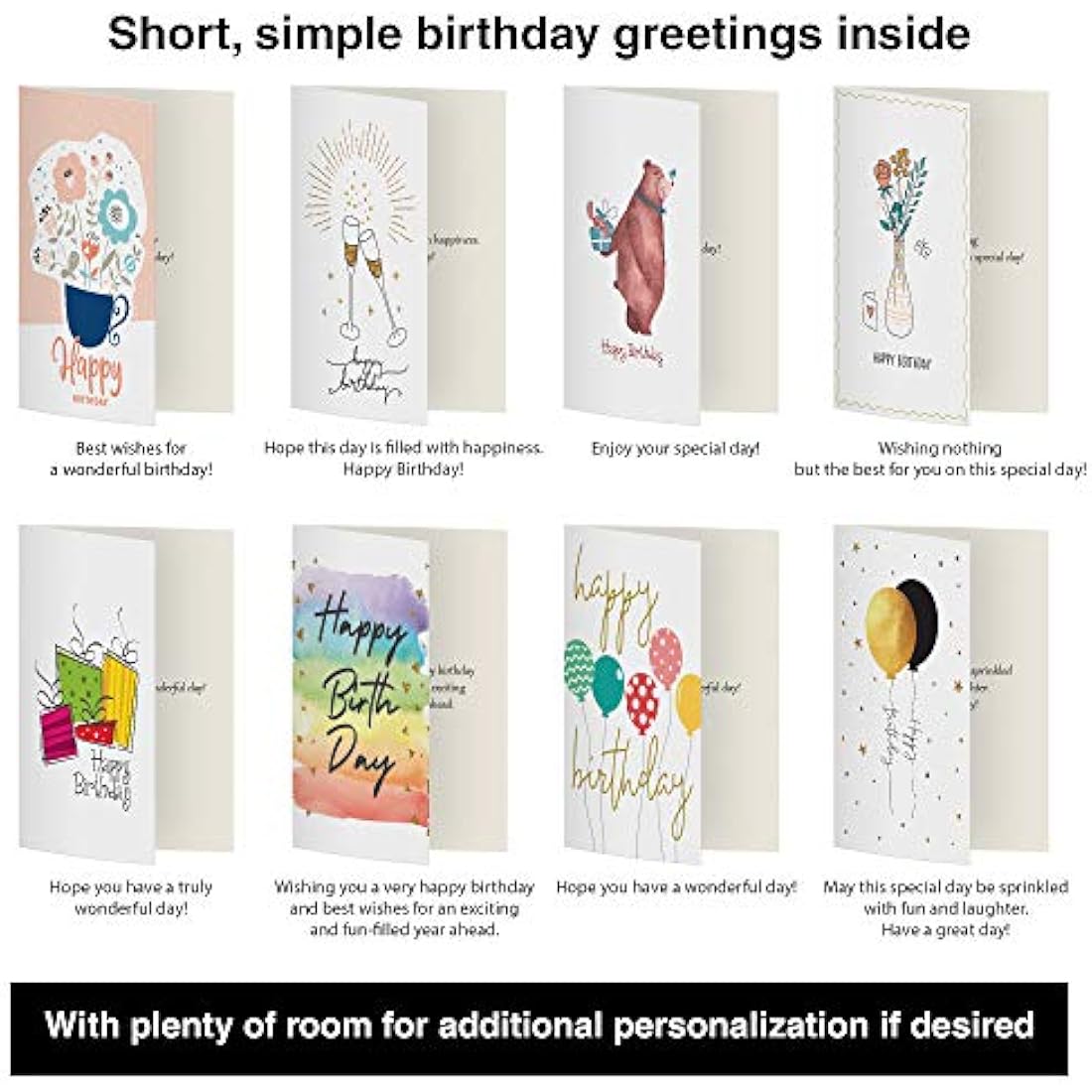 Dessie 100 Bulk Birthday Cards Assortment with Envelopes and Calendar