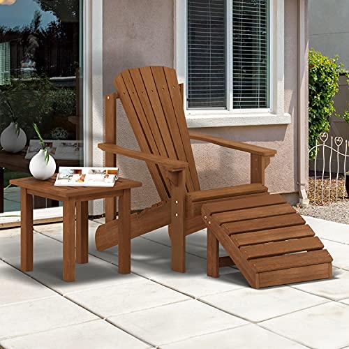 Furinno Outdoor Patio Side Table - Meranti Wood Weather Resistant - Natural