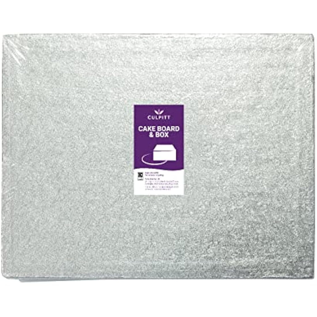 Culpitt 18x14 Oblong Cake Board and Box Set | Silver Fern Cake Drum