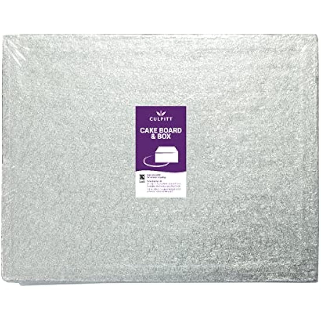 Culpitt 18x14 Oblong Cake Board and Box Set | Silver Fern Cake Drum