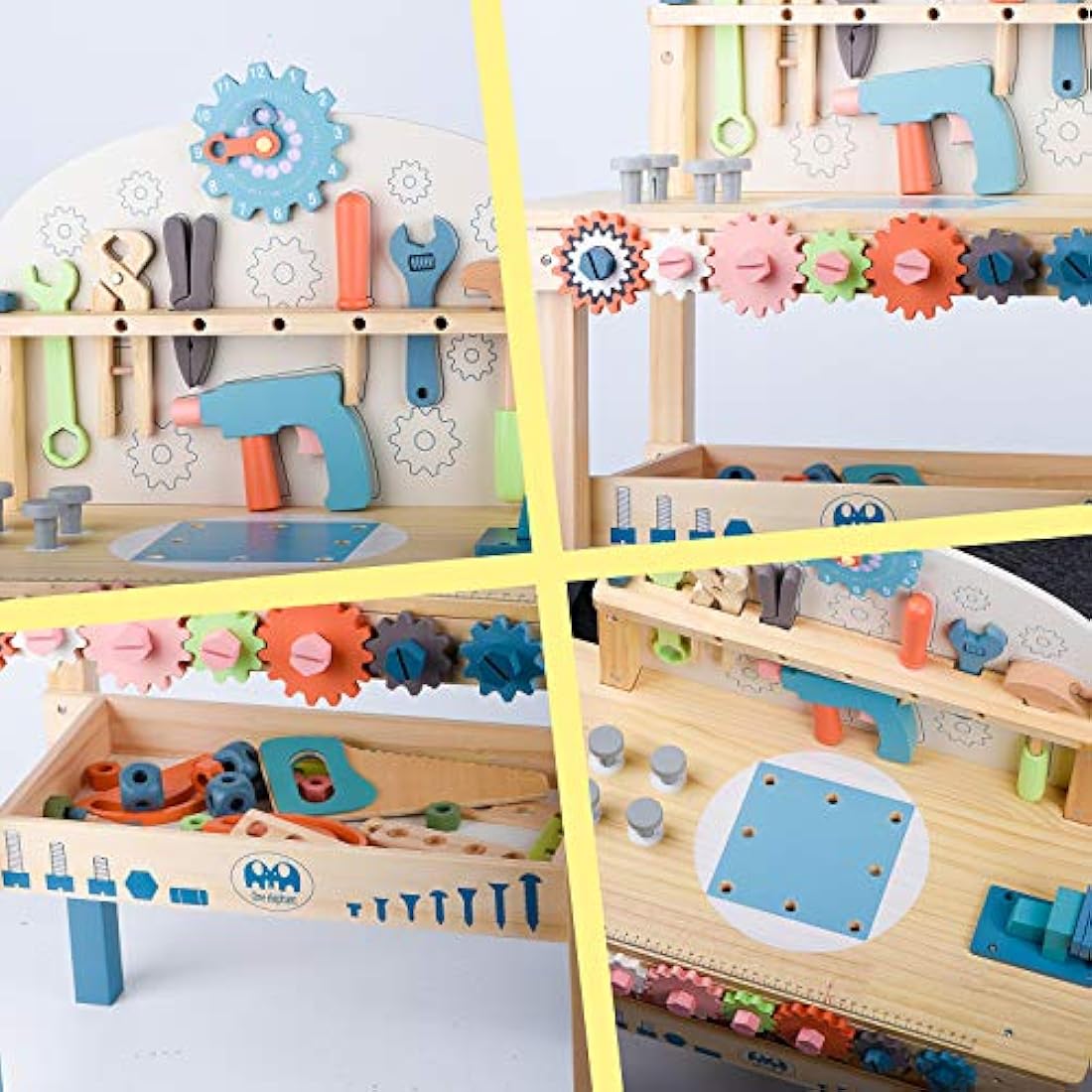 Wooden Kids Tool Bench – Educational Toy Workbench Set