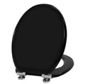 Angel Shield Black Wooden Toilet Seat | Soft Close & Quick Release