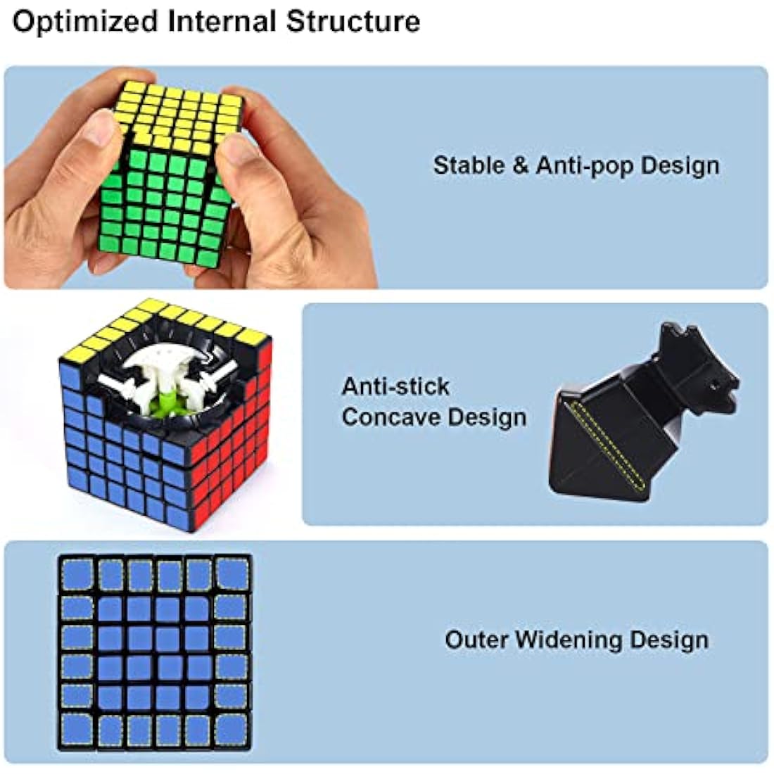 Roxenda 6x6 Speed Cube – Smooth Professional Puzzle Toy for All Ages