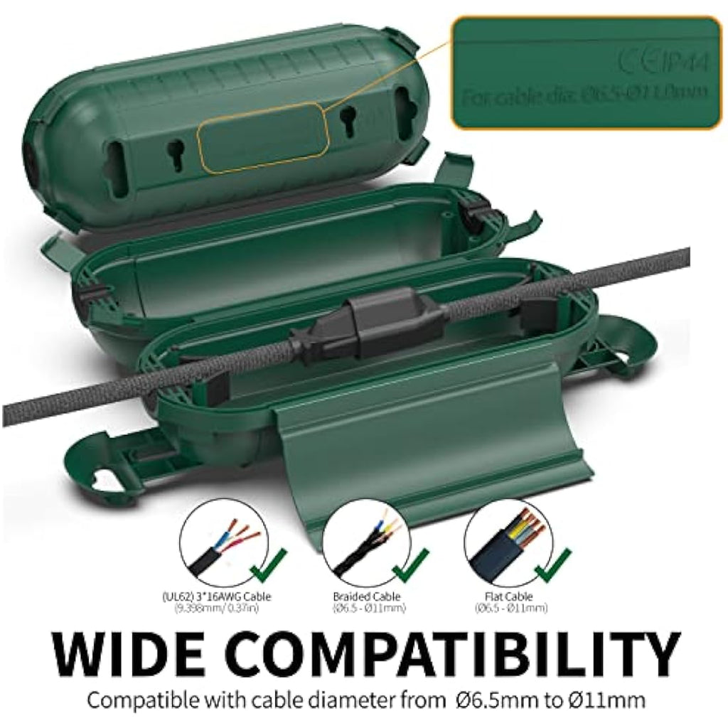 Waterproof Outdoor Extension Cord Safety Box – Set of 2