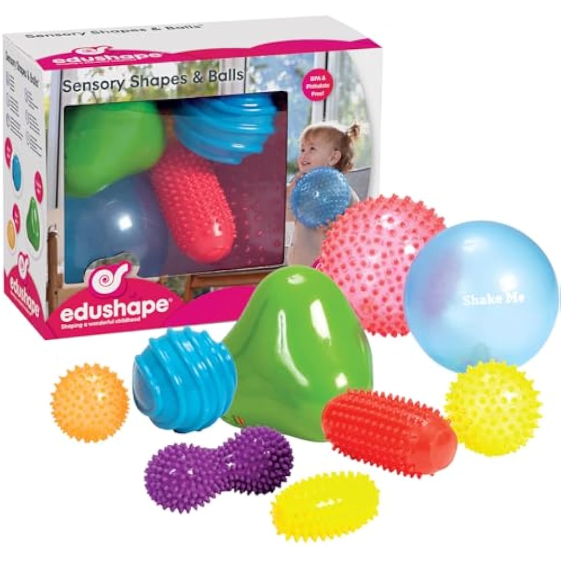 Edushape Sensory Mini Balls for Baby | 6-Pack BPA-Free Tactile Toys