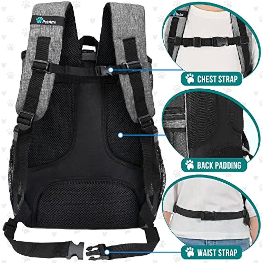 PetAmi Pet Carrier Backpack - Airline Approved Ventilated Cat & Dog Bag