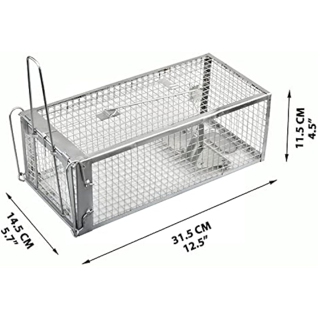 Anyhall 2-Pack Humane Rat Traps | Silver Live Mouse Cage Traps