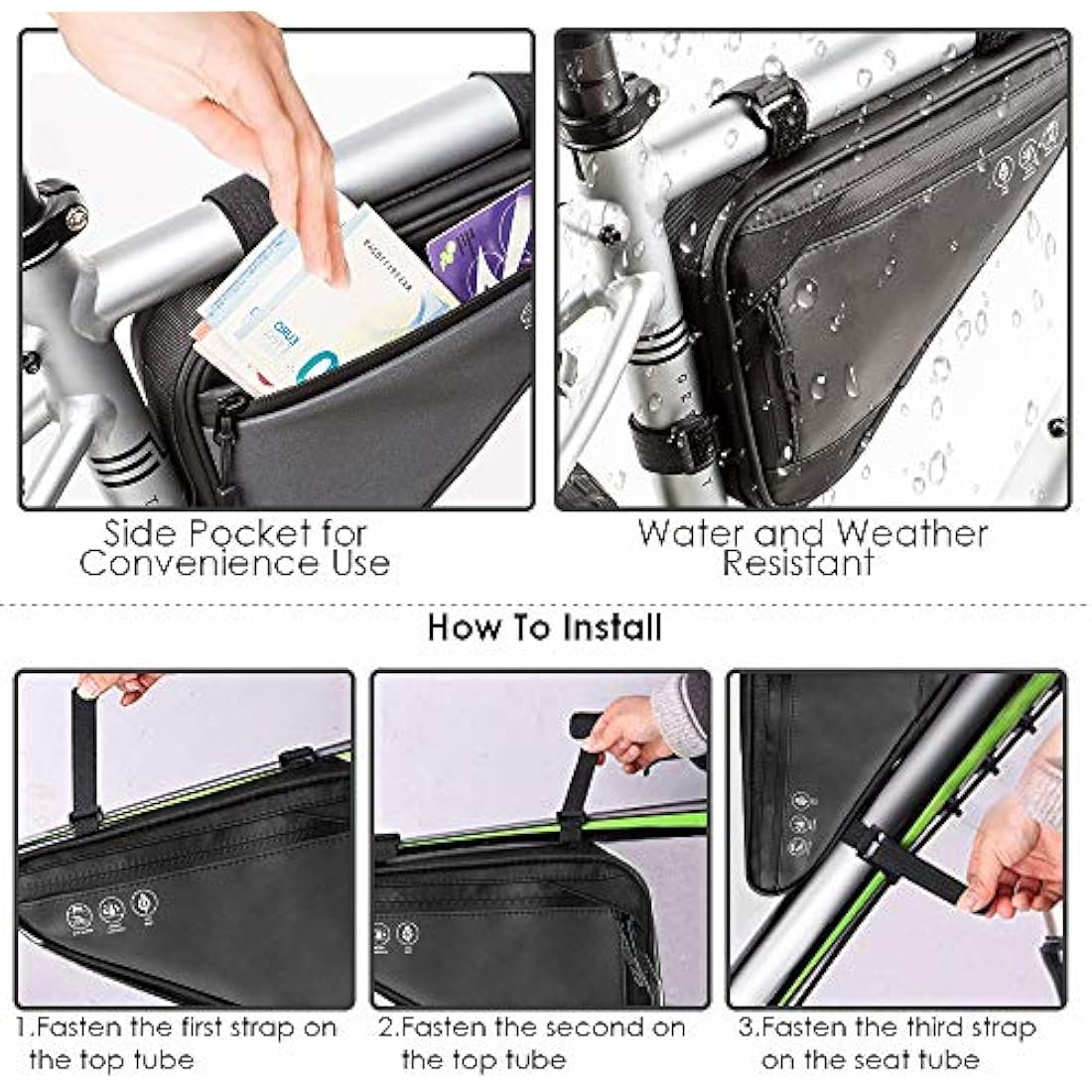Eyein Bike Triangle Frame Bag – Waterproof Reflective Cycling Tube Pouch