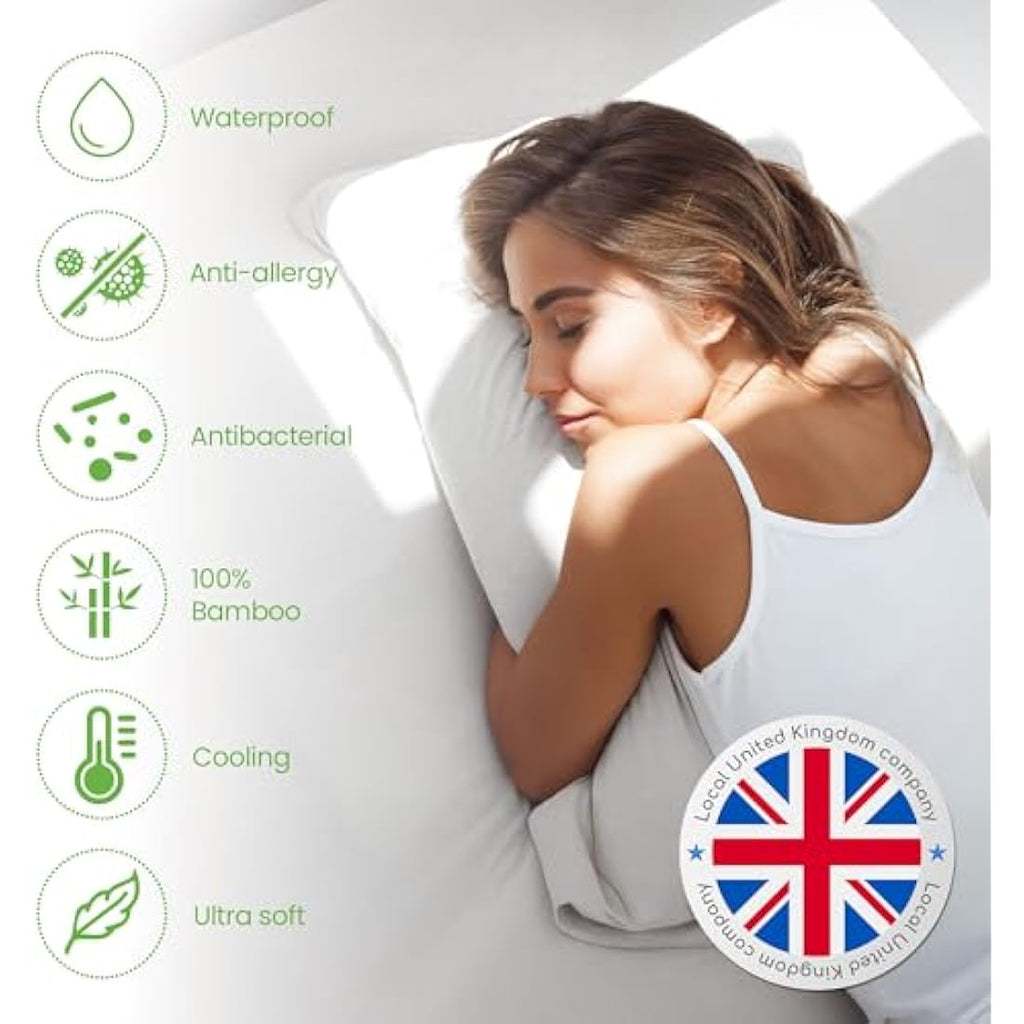 EU King Waterproof Bamboo Mattress Protector – 160x200cm