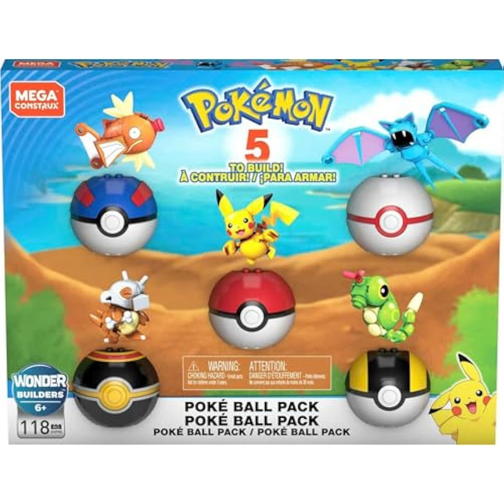 MEGA Pokémon Building Toys – 5 Action Figures and Poké Ball Pack