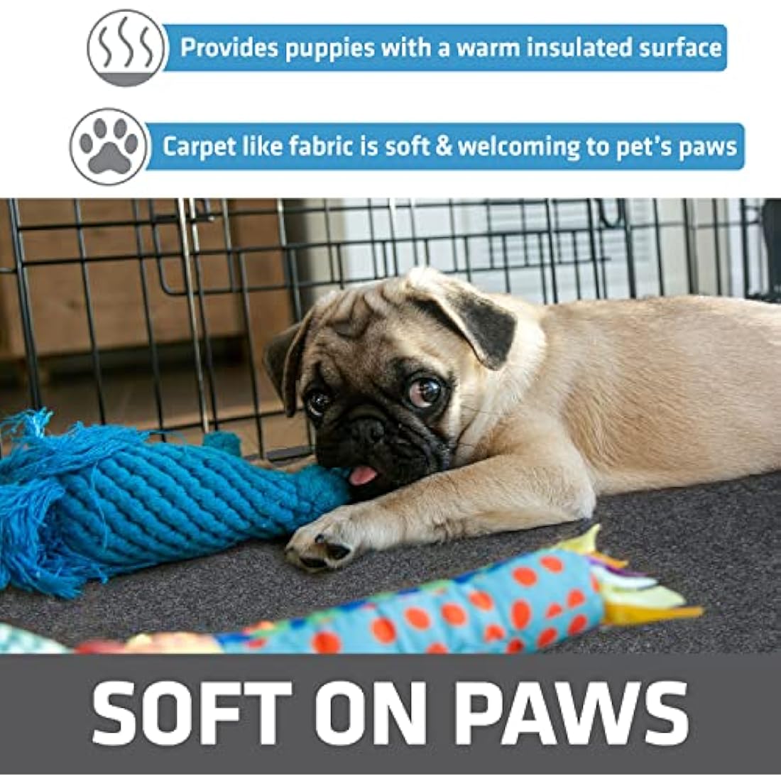 Drymate Dog Playpen Mat – Waterproof Absorbent Puppy Pad, XL 60x74