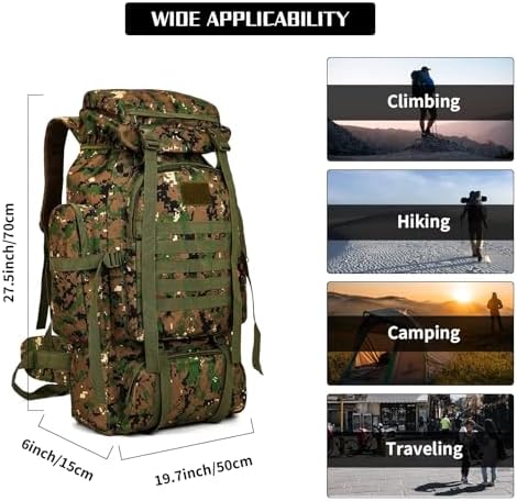 W WINTMING Military Hiking Backpack | Durable Tactical Camping Rucksack