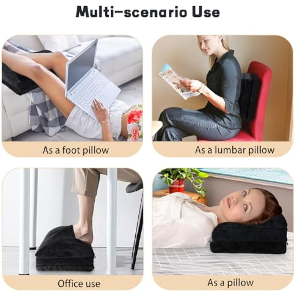 Ergonomic Foot Rest – 3-Layer Adjustable Memory Foam Stool