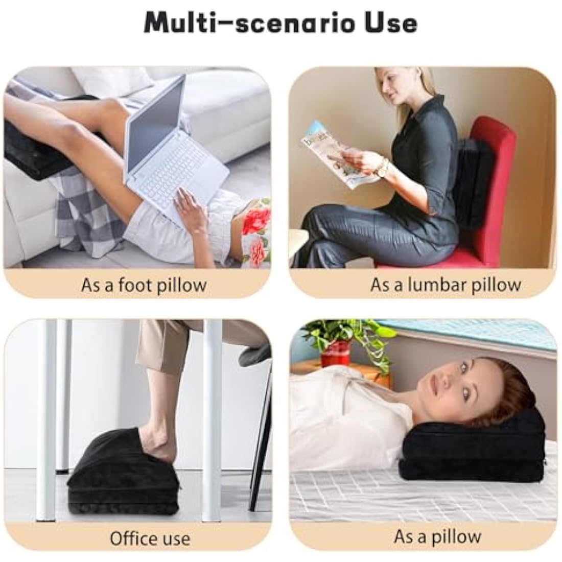 Ergonomic Foot Rest – 3-Layer Adjustable Memory Foam Stool
