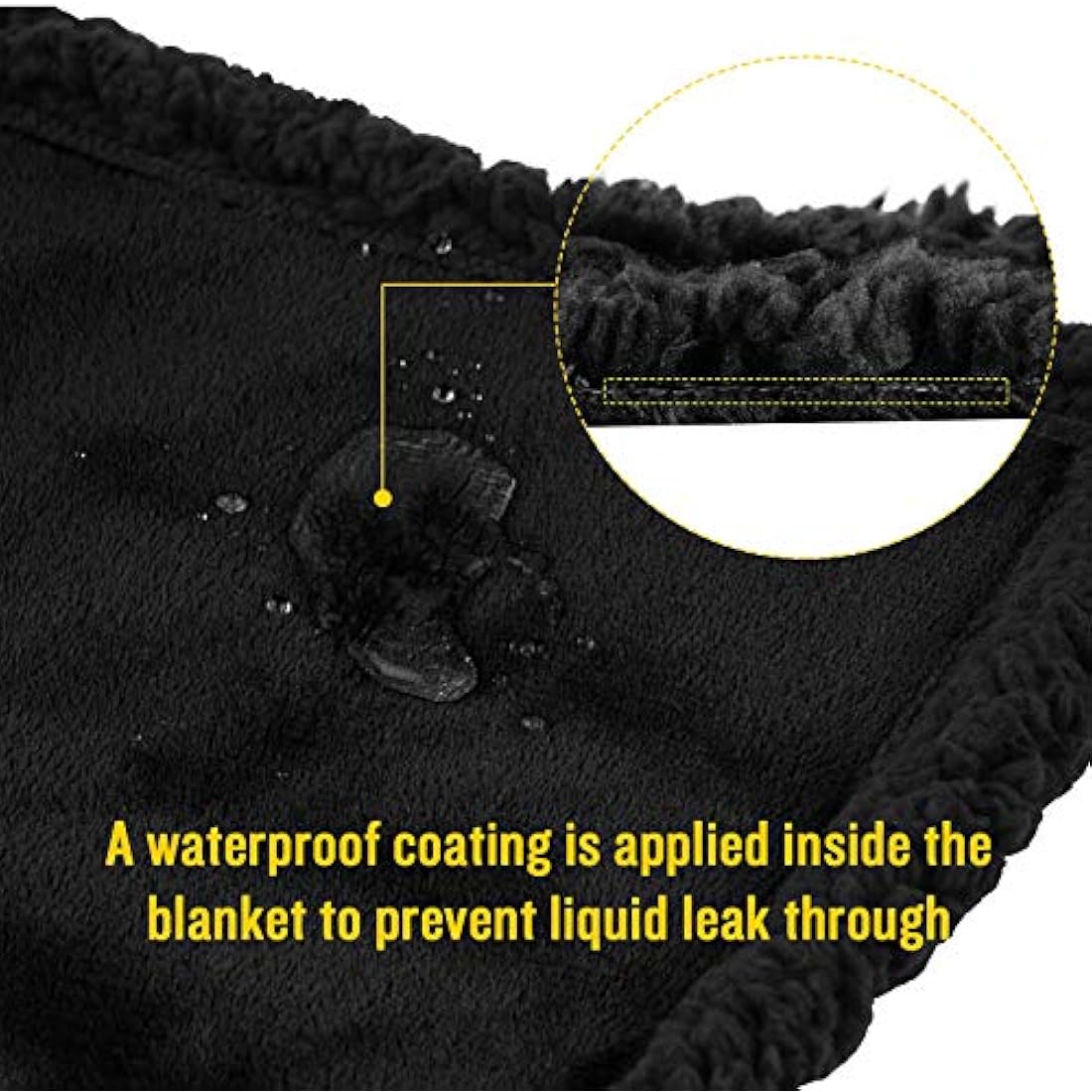 Luciphia Waterproof Pet Blanket – Fluffy Double Layer Dog Cover, Black, XL