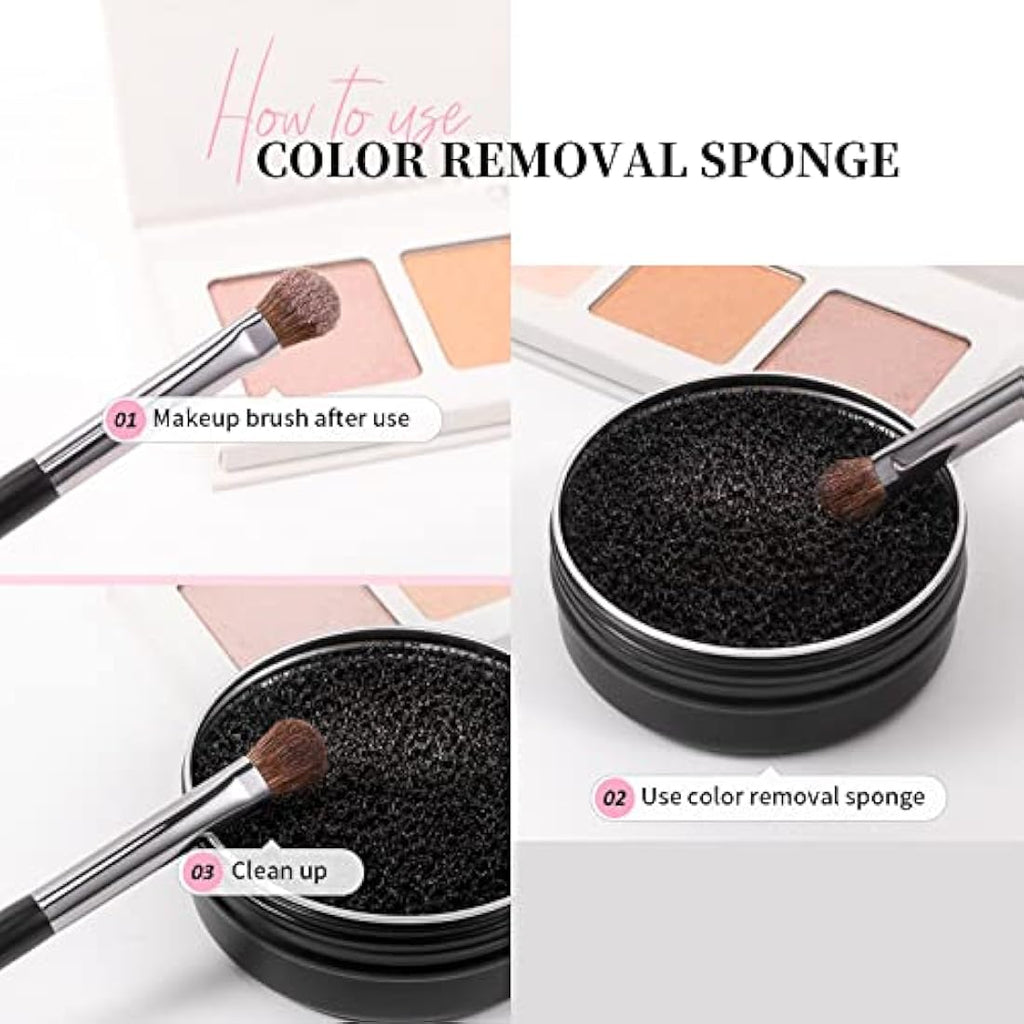 DUcare Makeup Brush Cleaner Set | Solid Soap & Color Removal Sponge