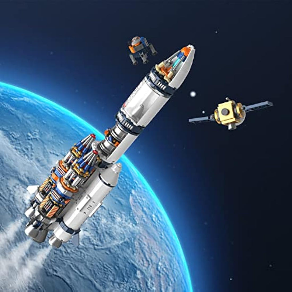 JMBricklayer Space Rocket Model Building Toy Set | 864 Piece STEM Kit