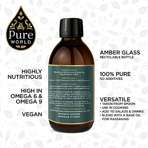 Black Seed Oil – 250ml Cold Pressed Nigella Sativa Glass Bottle