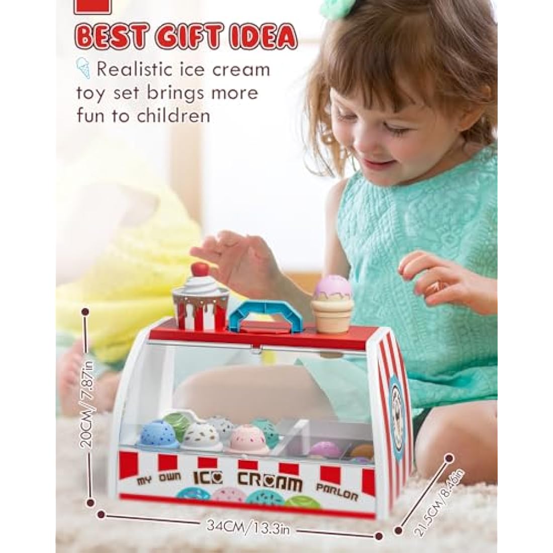 Lehoo Castle 28pcs Ice Cream Shop Play Food Set - Montessori STEM Toy
