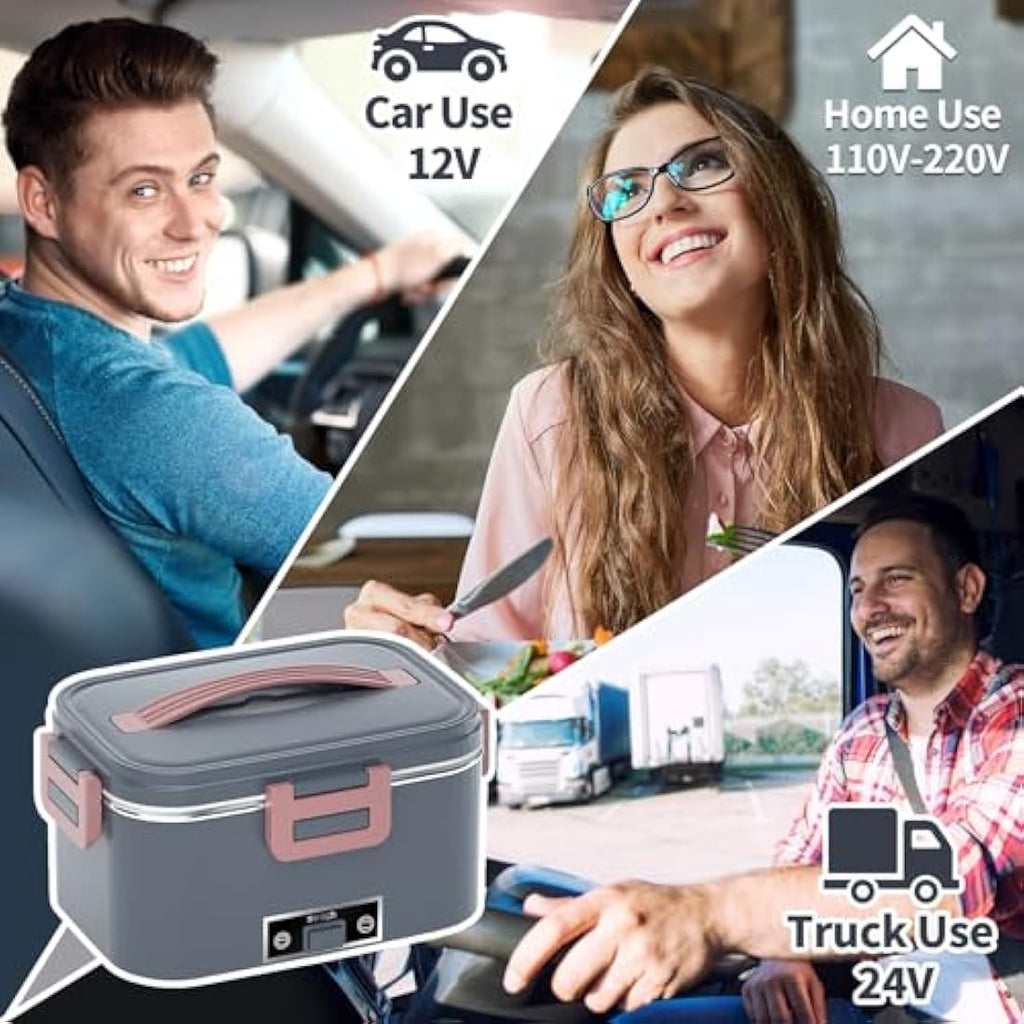 SOOOEC 100W Electric Heated Lunch Box | 1.8L Portable Food Warmer for Car