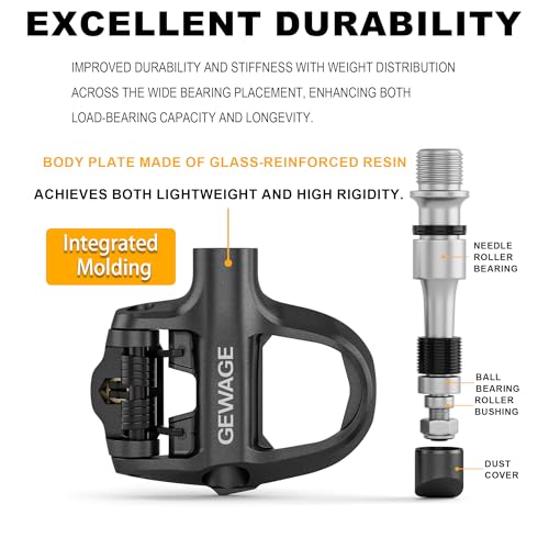 GEWAGE Road Bike Click Pedals | Look KEO Compatible Composite Body