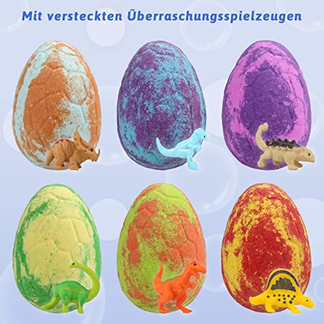 Kids Dinosaur Bath Bombs with Surprise Toys - 6 Piece Set