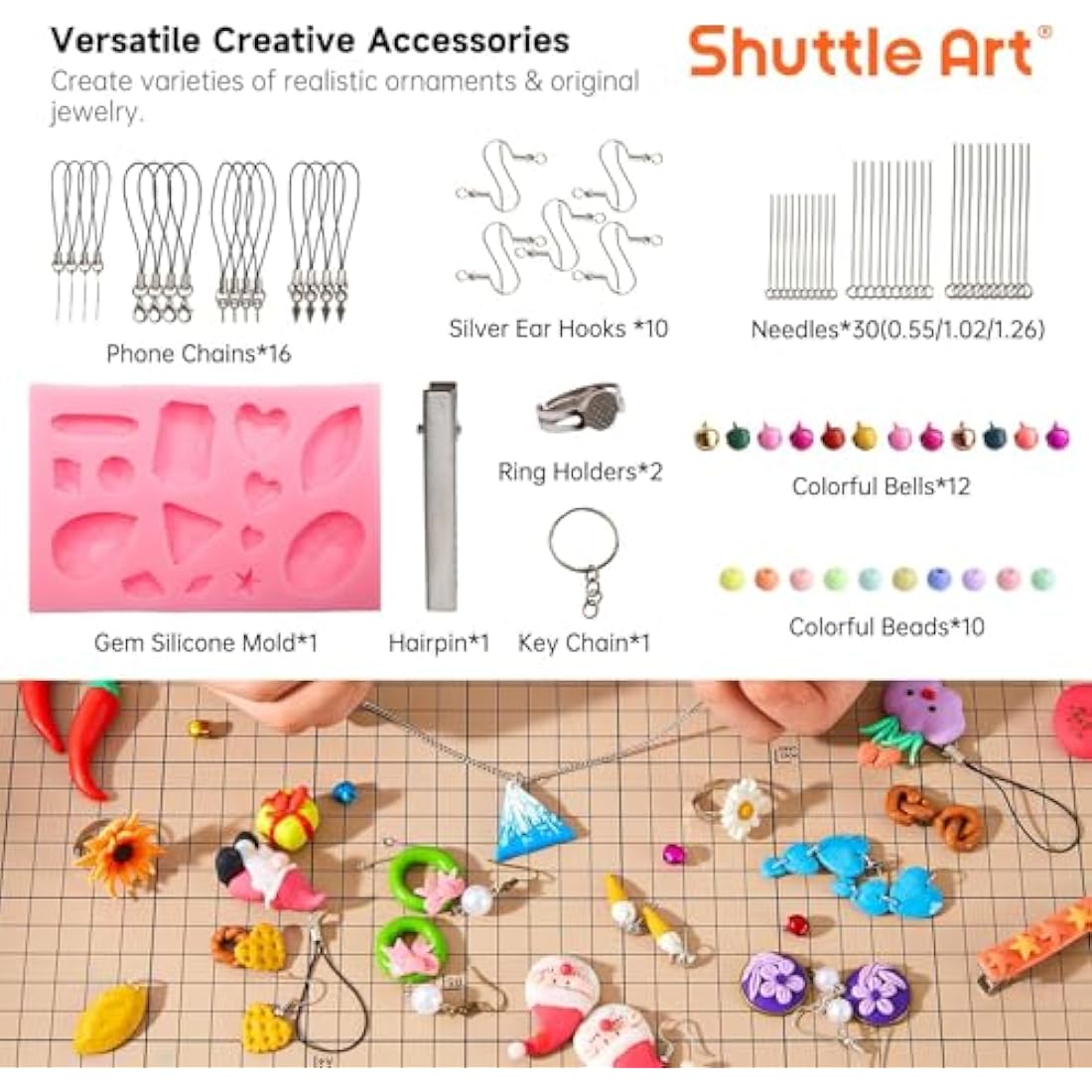 Shuttle Art Polymer Clay Kit – 57 Colors Oven Bake Modeling Clay with Tools
