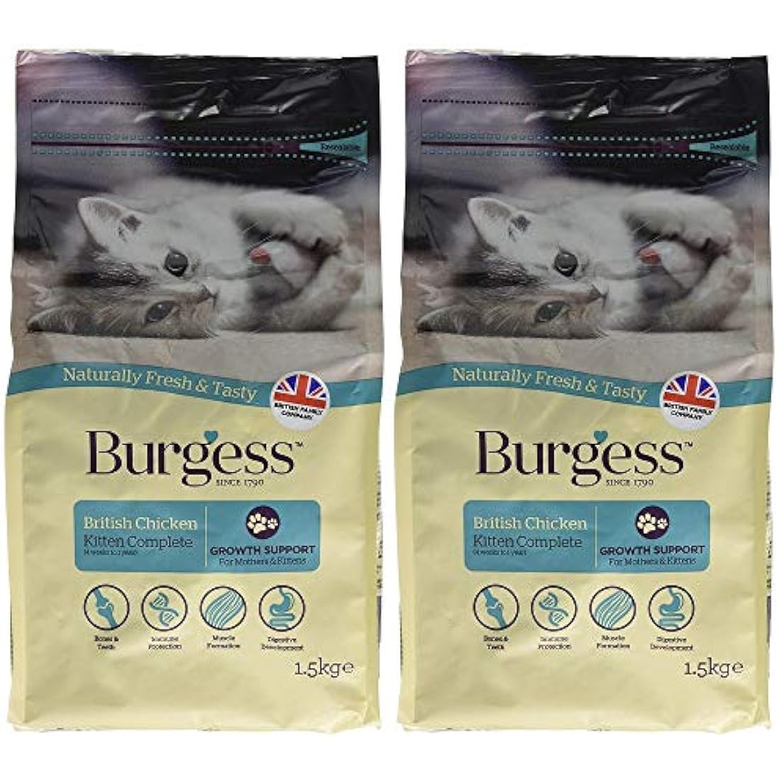 Burgess Chicken Dry Kitten Food – Growth & Immune Support, 1.5 kg