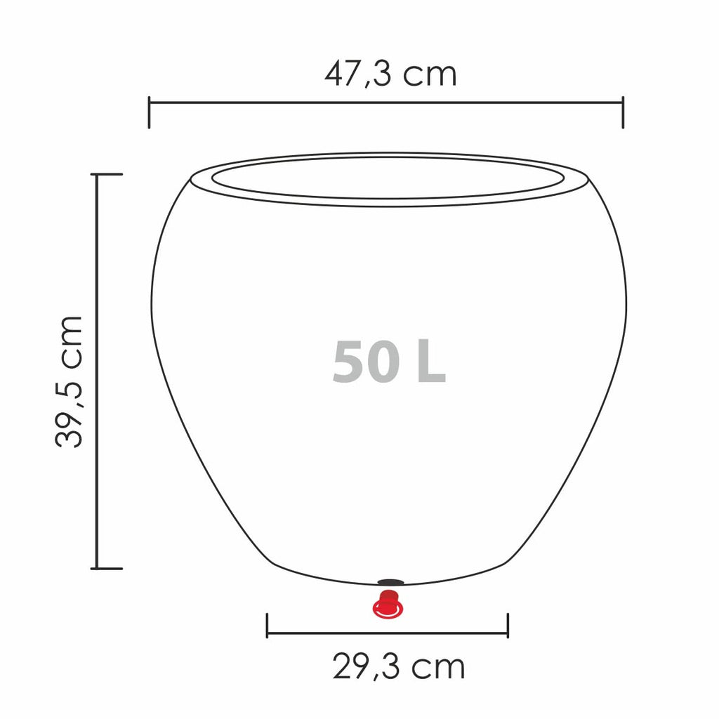 Scheurich Lineo 47cm Large Outdoor Planter | Frost-Proof Plastic Pot