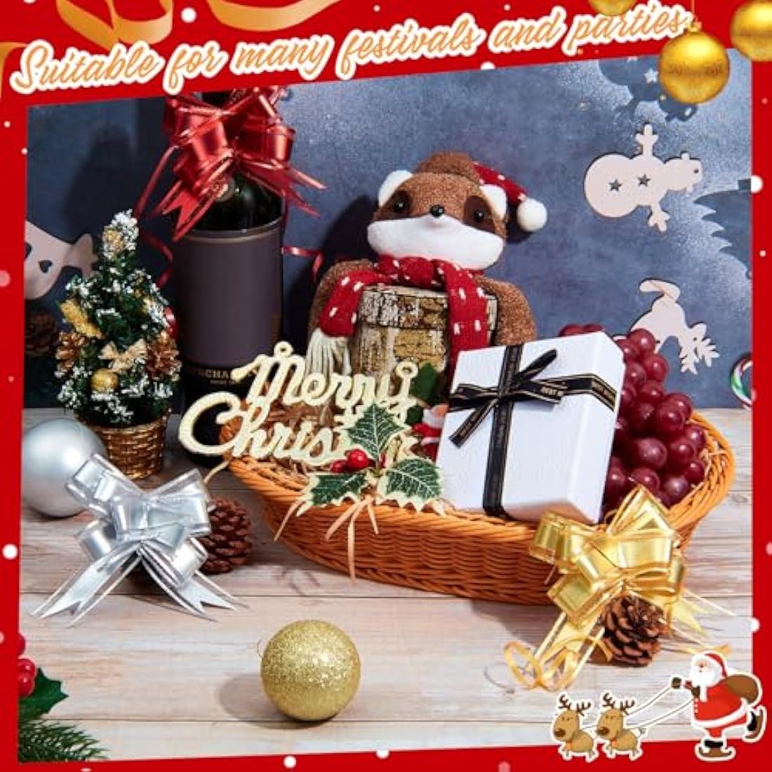 Hestya 2-Set Wicker Gift Hamper Kit – DIY Empty Baskets, 35 x 25 cm