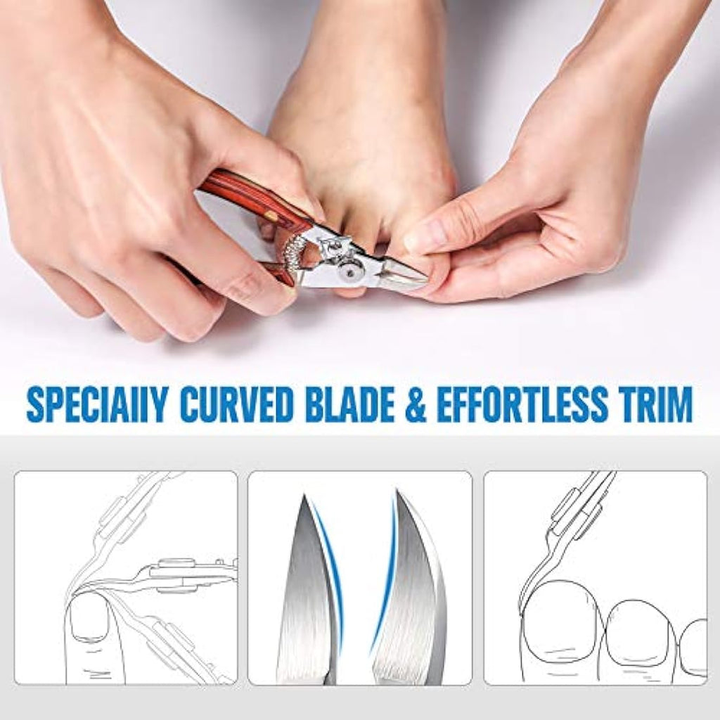 FERYES Toenail Clippers – Stainless Steel Nippers for Thick Ingrown Nails