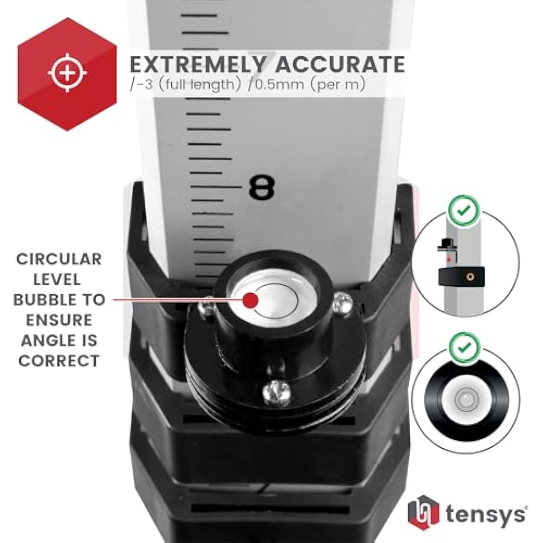 TENSYS Telescopic 5m Height Measuring Stick for Trucks & Trailers