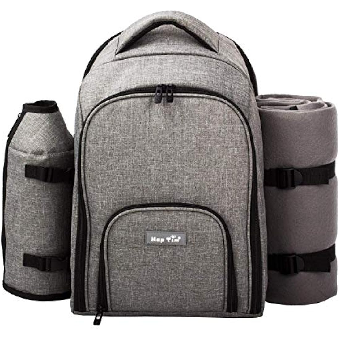 Hap Tim 4 Person Picnic Backpack with Insulated Cooler & Blanket - Grey