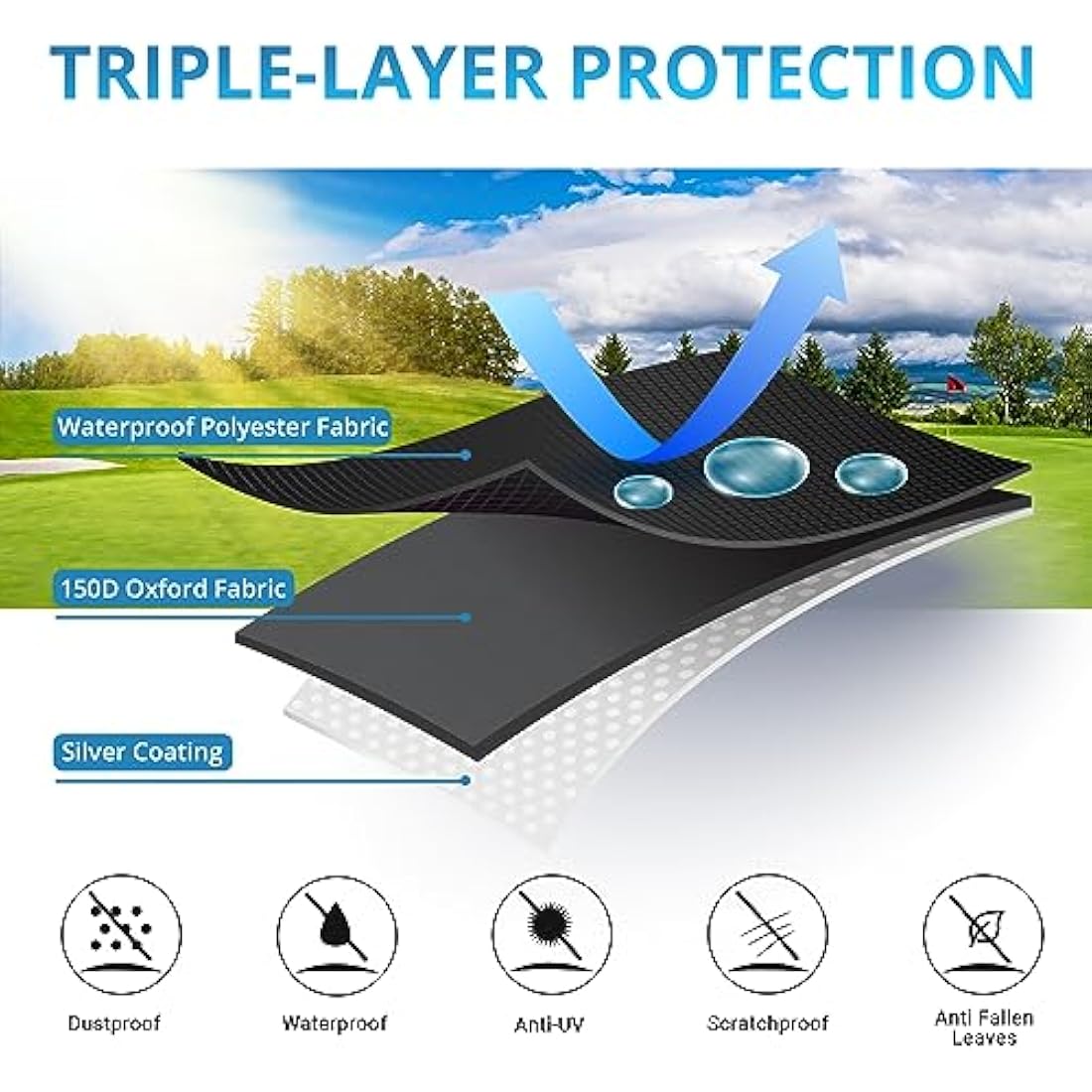 Velway Waterproof BBQ Grill Cover – Heavy Duty 210D Oxford Fabric