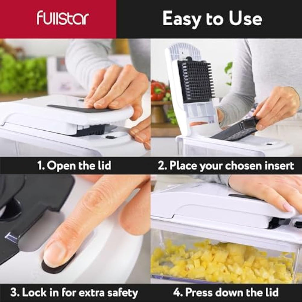 Fullstar Vegetable Chopper – 2-in-1 Manual Food Dicer with Catch Tray
