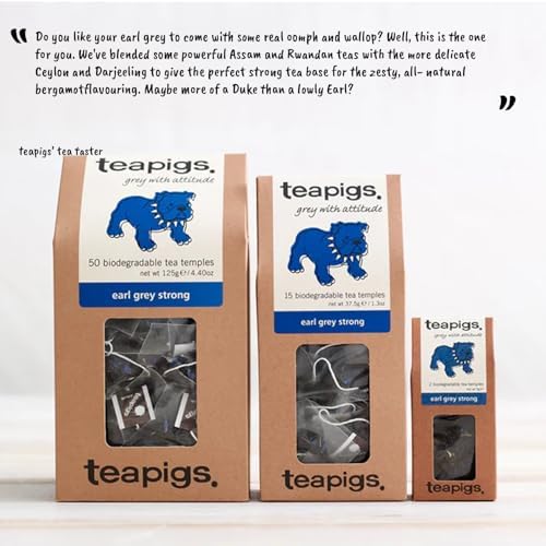 Teapigs Earl Grey Strong Black Tea – Whole Leaf Tea Bags (50 Count)