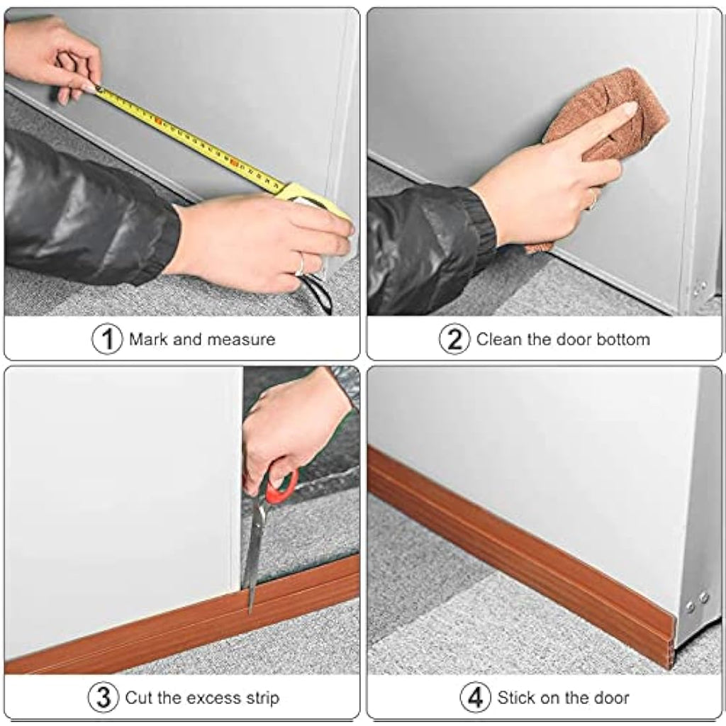 Hulameda Silicone Door Draft Excluder – 2" x 39" Adhesive Seal Strip