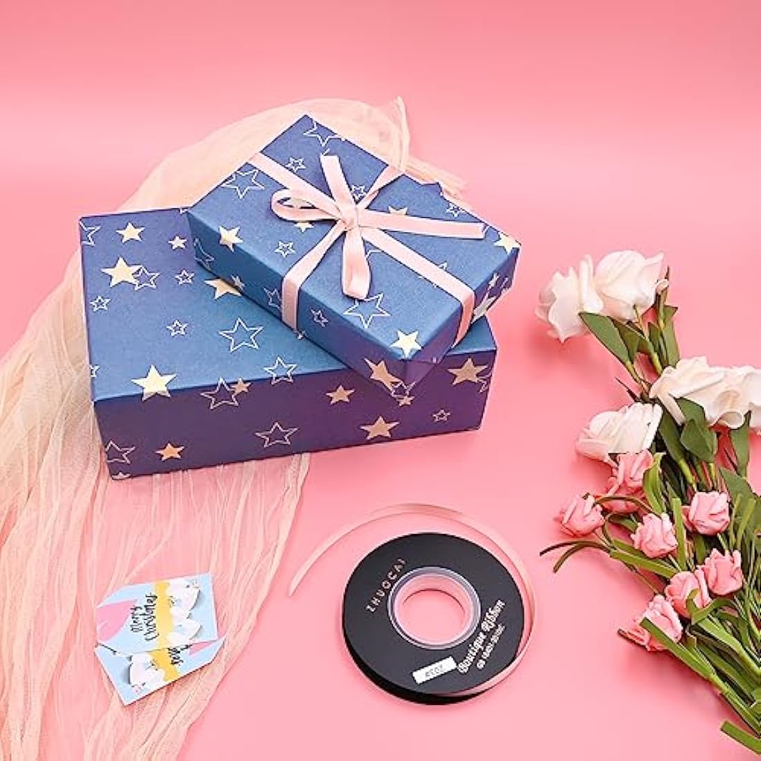 Blue Star Kraft Gift Wrapping Paper Roll – 43cm x 15m