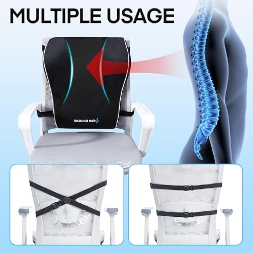 Supa Modern Lumbar Support Pillow | Memory Foam Back Cushion for Office Chair