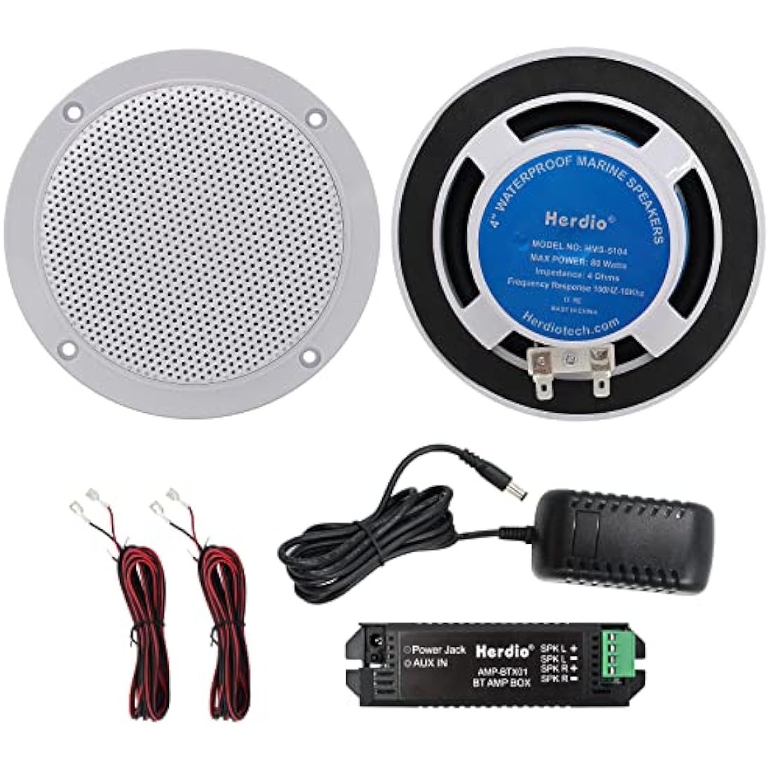 Herdio 4 Inch Waterproof Bluetooth Ceiling Speakers - 160W Marine Grade