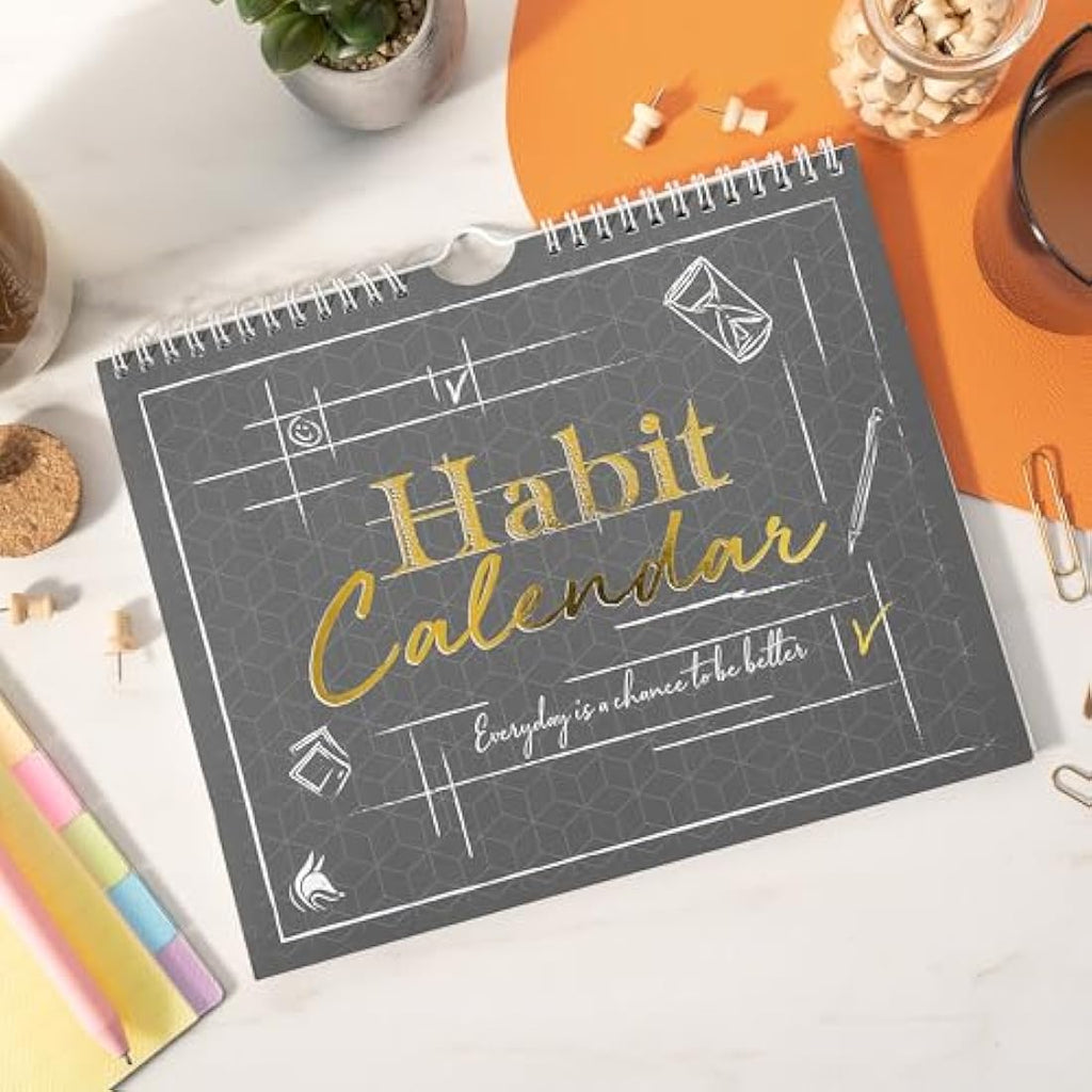 Clever Fox Habit Calendar – 24-Month Goal Planner & Tracker, Black