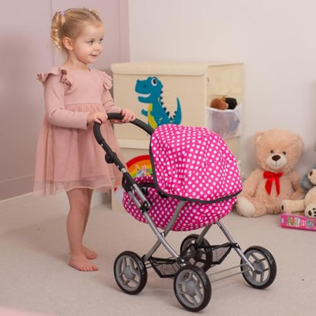 Molly Dolly My First Dolls Pram – Adjustable Toy Stroller for Ages 2-5
