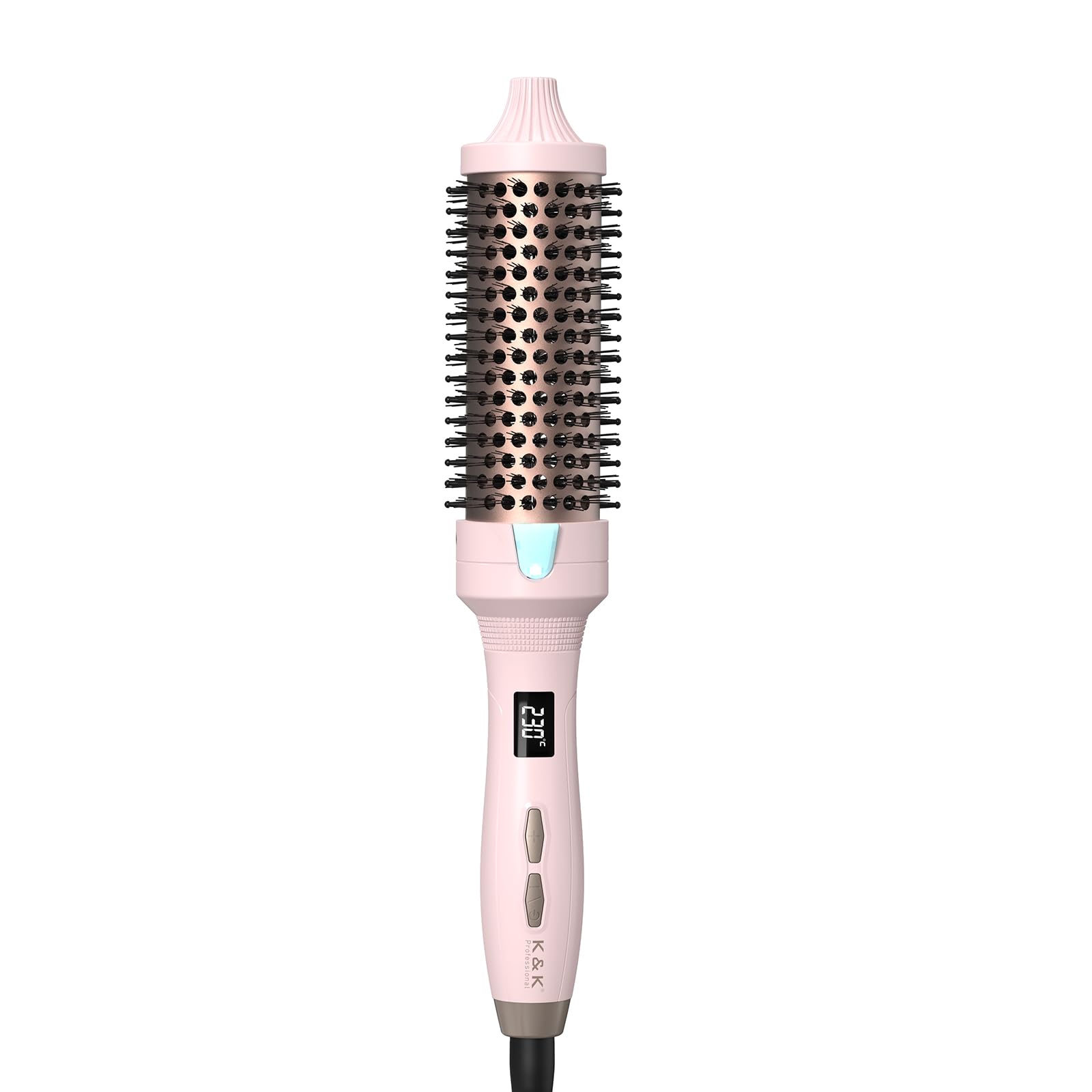 K&K Thermal Round Brush | 38mm Dual Voltage Curling Iron with LED