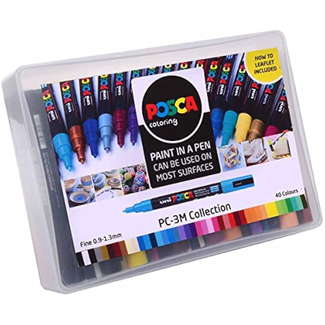 Posca PC-3M Acrylic Paint Markers - Set of 40 Medium Tip Pens
