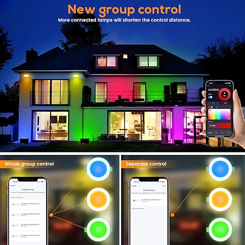 ALUSSO 4 Pack Smart RGB LED Recessed Downlights | WiFi & Bluetooth Control