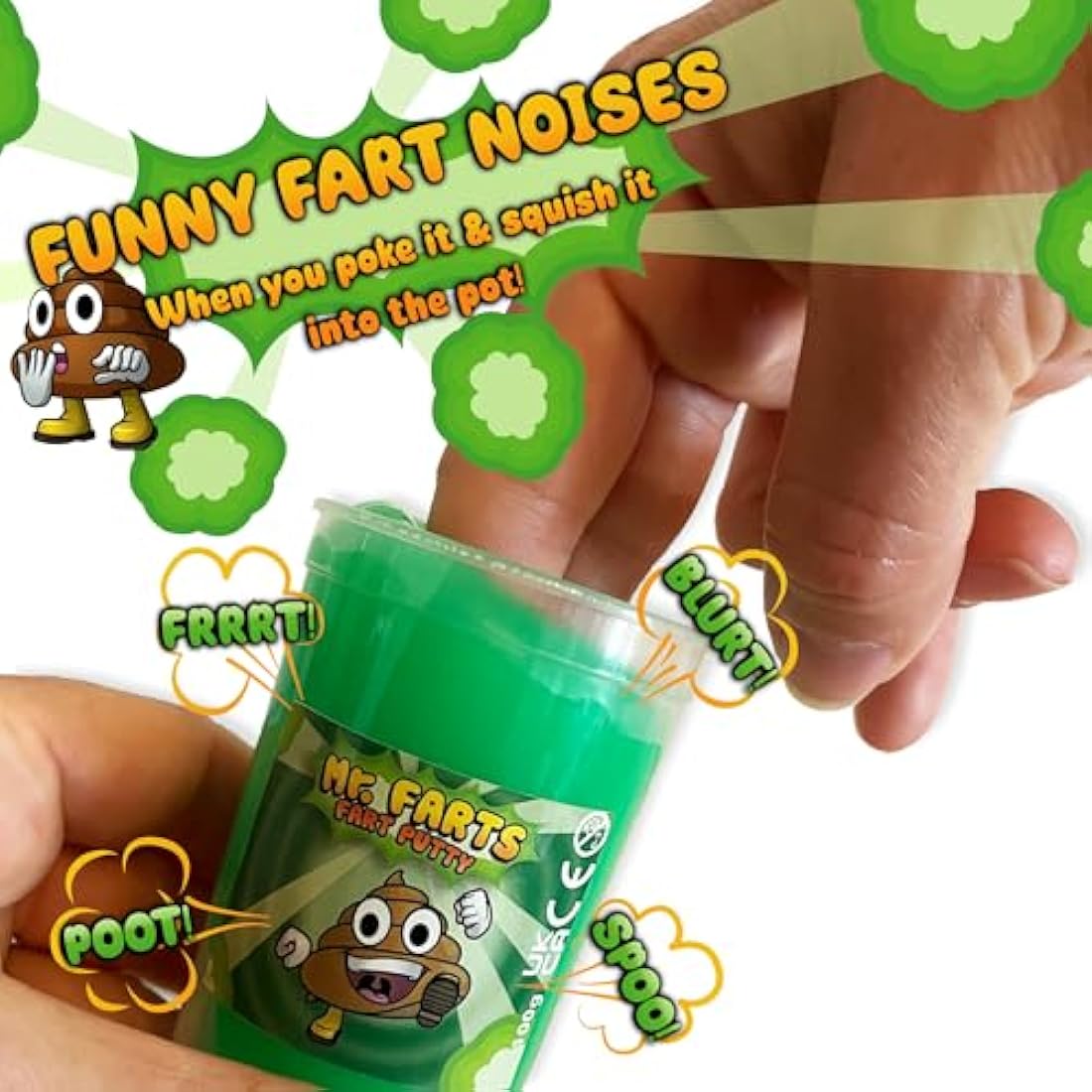 Mr. Farts – Funny Fart Putty Slime for Kids – Green Prank Noise Maker