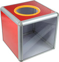 Jolof Store Transparent Raffle Box – Aluminum Alloy Ticket Spinner Drum