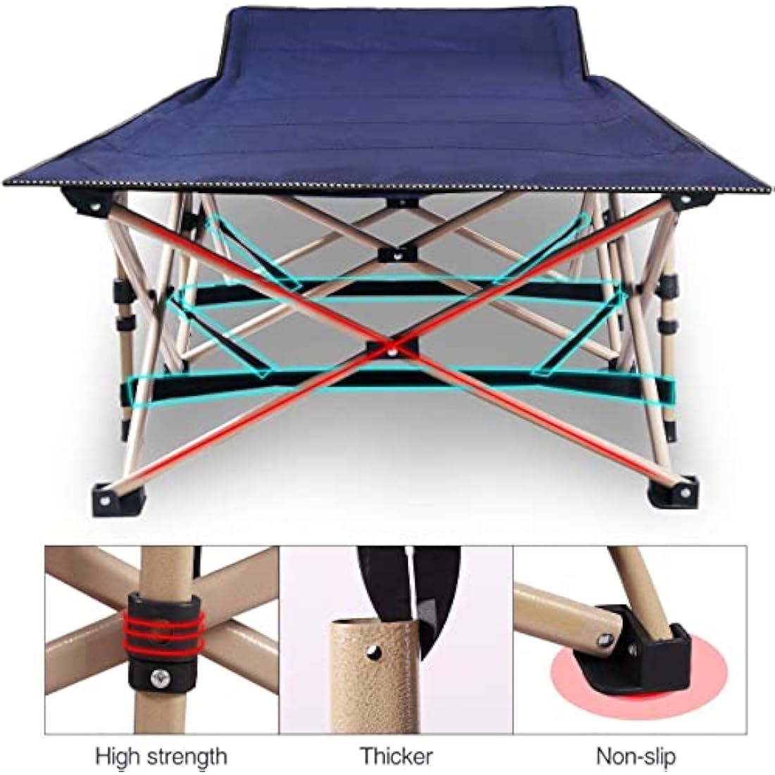 REDCAMP Heavy Duty Folding Camping Bed with Mattress | 28" Extra Wide