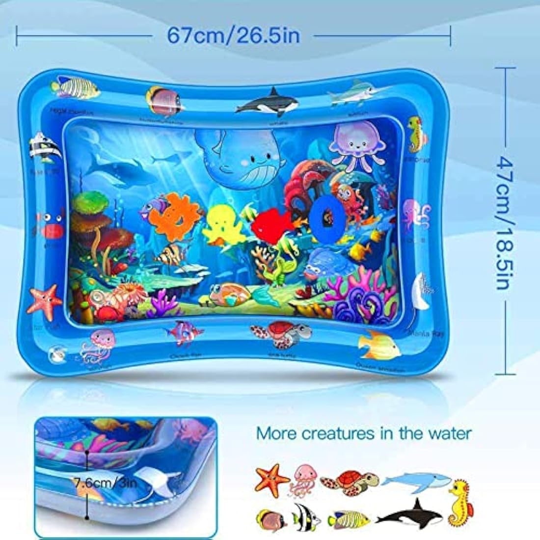 Tummy Time Mat – Inflatable Sensory Water Playmat for Infants